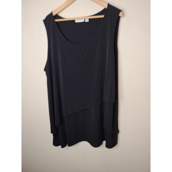 Susan Graver Liquid Knit Tank Tunic Asymmetric Hem - Picture 4 of 6